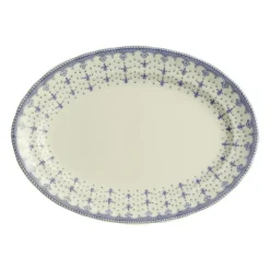 La Cartuja de Sevilla Fuente colección Flor de Lis Azul tamaño mediano > Fuentes Y Ensaladeras