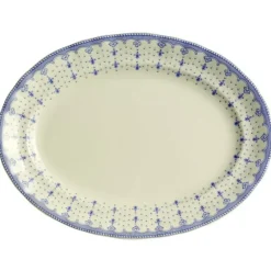 La Cartuja de Sevilla Fuente colección Flor de Lis Azul tamaño grande > Fuentes Y Ensaladeras