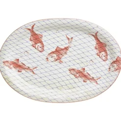 La Cartuja de Sevilla Fuente colección Peces tamaño grande > Fuentes Y Ensaladeras