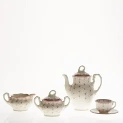 La Cartuja de Sevilla Juego de café de 27 piezas colección Flor de Lis Rosa > Juegos De Café