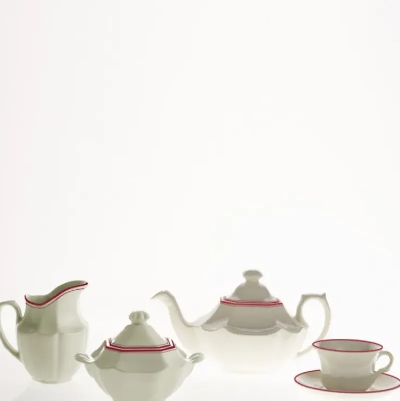 La Cartuja de Sevilla Juego de té de 15 piezas colección Basic Line Red > Juegos De Té