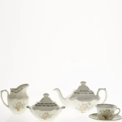 La Cartuja de Sevilla Juego de té de 15 piezas colección Canasto Floral > Juegos De Té
