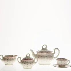La Cartuja de Sevilla Juego de té de 27 piezas colección Flor de Lis Rosa > Juegos De Té