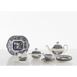 La Cartuja de Sevilla Juego de té de 40 piezas colección Negro Vistas Blue by Aaron Stewart > Juegos De Té
