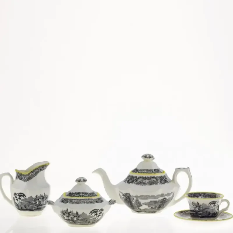La Cartuja de Sevilla Juego de té de 27 piezas colección Negro Vistas Yellow by Aaron Stewart > Juegos De Té