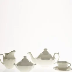 La Cartuja de Sevilla Juego de té de 15 piezas colección Ochavada Blanca > Juegos De Té