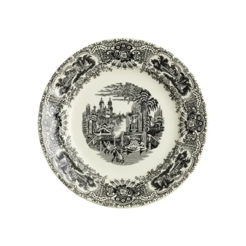 La Cartuja de Sevilla Set de 4 platos de postre colección Negro Vistas > Set Y Servicios|Platos
