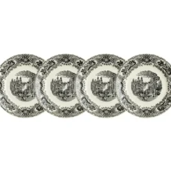 La Cartuja de Sevilla Set de 4 platos de postre colección Negro Vistas > Set Y Servicios|Platos
