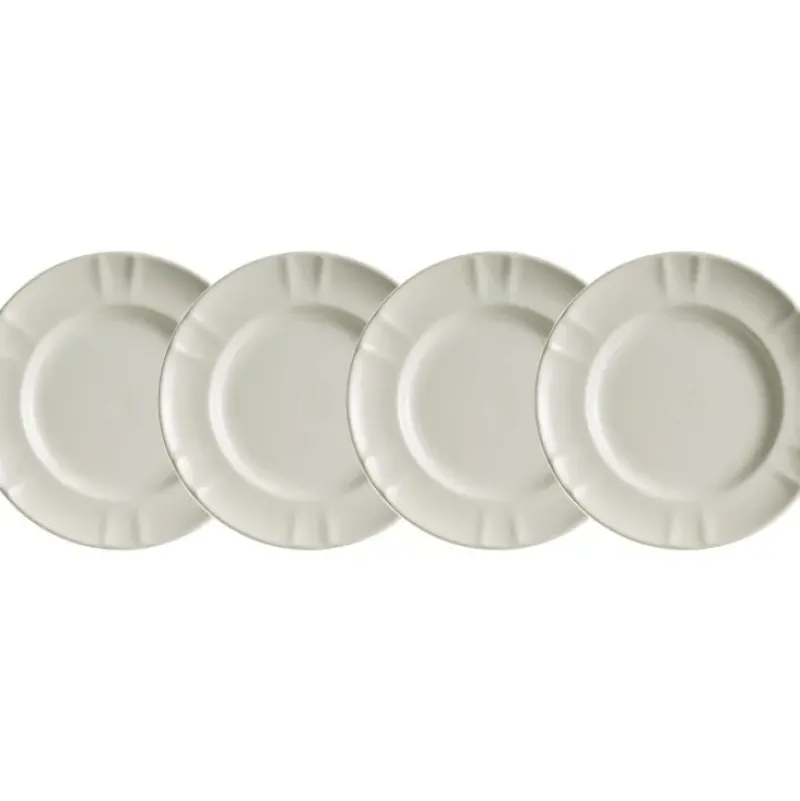 La Cartuja de Sevilla Set de 4 platos de postre colección Imperio Blanca > Set Y Servicios|Platos