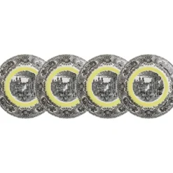 La Cartuja de Sevilla Set de 4 platos de postre colección Negro Vistas Yellow by Aaron Stewart > Set Y Servicios|Platos