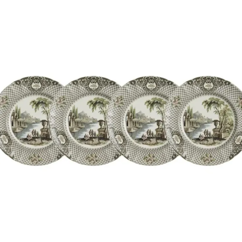 La Cartuja de Sevilla Set de 4 platos de postre colección Atenea > Set Y Servicios|Platos