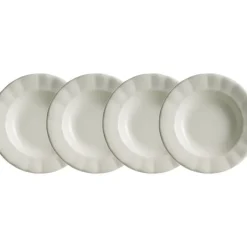 La Cartuja de Sevilla Set de 4 platos hondos colección Aurora Blanca > Set Y Servicios|Platos