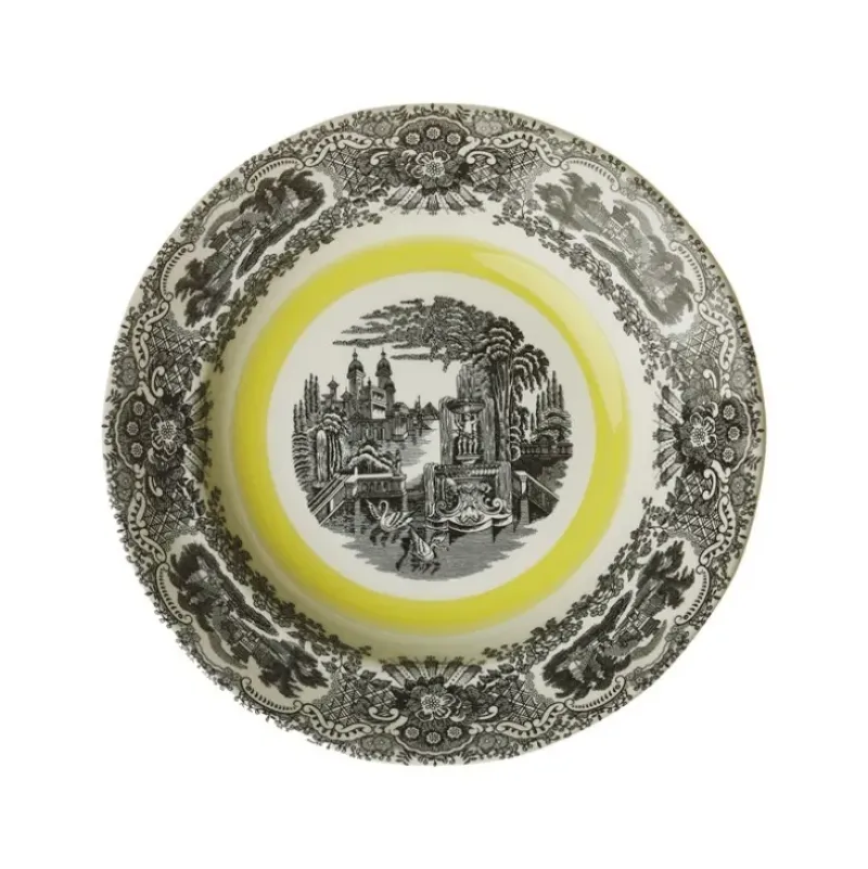 La Cartuja de Sevilla Set de 4 platos hondos colección Negro Vistas Yellow by Aaron Stewart > Set Y Servicios|Platos