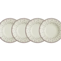 La Cartuja de Sevilla Set de 4 platos hondos colección Flor de Lis Rosa > Set Y Servicios|Platos