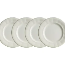 La Cartuja de Sevilla Set de 4 platos llanos 28 cm colección Aurora Blanca > Set Y Servicios|Platos