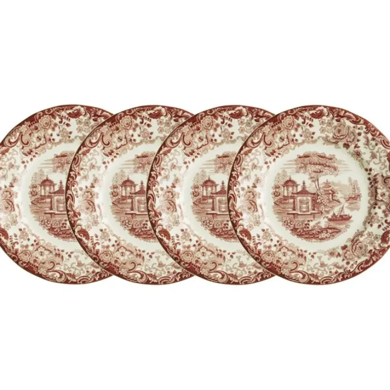 La Cartuja de Sevilla Set de 4 platos llanos 28 cm colección 202 Rosa > Set Y Servicios|Platos