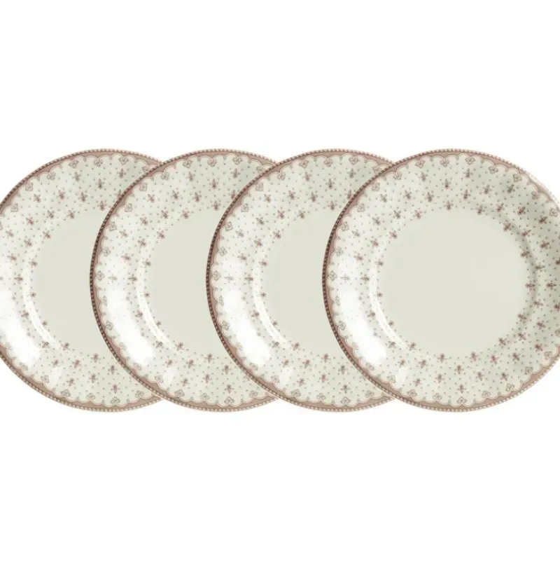 La Cartuja de Sevilla Set de 4 platos llanos 28 cm colección Flor de Lis Rosa > Set Y Servicios|Platos