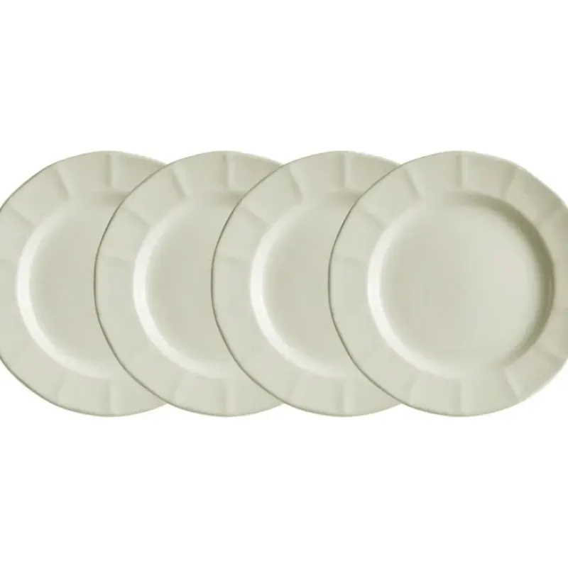 La Cartuja de Sevilla Set de 4 platos llanos colección Ochavada Blanca > Set Y Servicios|Platos