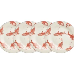 La Cartuja de Sevilla Set de 4 platos llanos colección Peces > Set Y Servicios|Platos