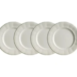 La Cartuja de Sevilla Set de 4 platos llanos colección Aurora Blanca > Set Y Servicios|Platos