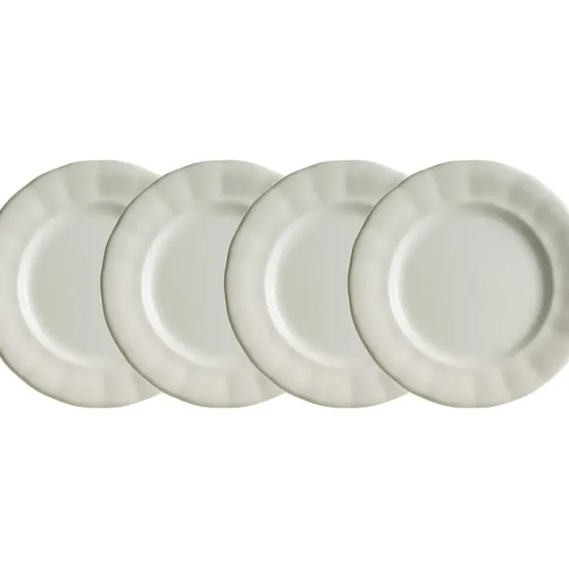 La Cartuja de Sevilla Set de 4 platos llanos colección Aurora Blanca > Set Y Servicios|Platos