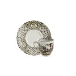 La Cartuja de Sevilla Set de 4 tazas de café con platillos colección Atenea > Set De Tazas Con Platillos