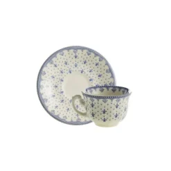 La Cartuja de Sevilla Set de 4 tazas de café con platillos colección Flor de Lis Azul > Set De Tazas Con Platillos