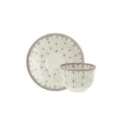La Cartuja de Sevilla Set de 4 tazas de café con platillos colección Flor de Lis Rosa > Set De Tazas Con Platillos