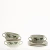 La Cartuja de Sevilla Set de 6 tazas de consomé con platillos colección Yedra > Set Y Servicios|Boles Y Tazas De Consomé