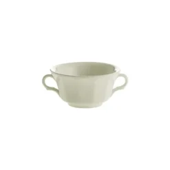 La Cartuja de Sevilla Set de 4 tazas de consomé con platillos colección Ochavada Blanca > Set Y Servicios|Boles Y Tazas De Consomé