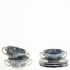 La Cartuja de Sevilla Set de 4 tazas de consomé con platillos colección Ceilán > Set Y Servicios|Boles Y Tazas De Consomé