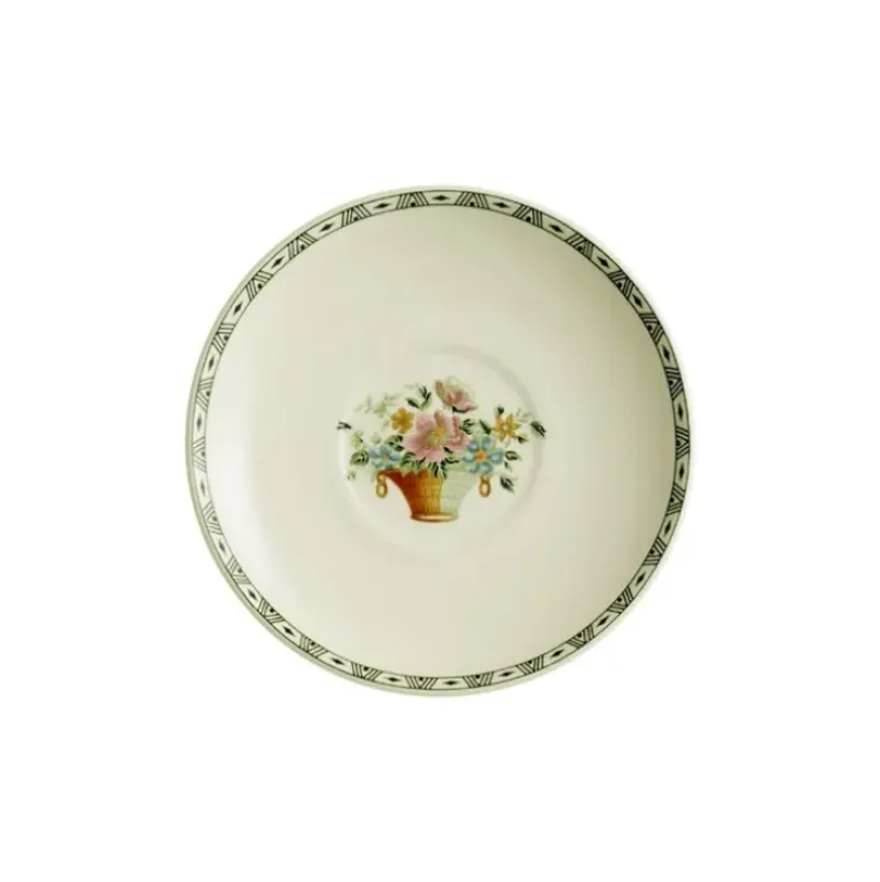 La Cartuja de Sevilla Set de 4 tazas de consomé con platillos colección Canasto Floral > Set Y Servicios|Boles Y Tazas De Consomé