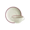 La Cartuja de Sevilla Set de 4 tazas de consomé con platillos colección Basic Line Red > Set Y Servicios|Boles Y Tazas De Consomé