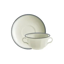 La Cartuja de Sevilla Set de 6 tazas de consomé con platillos colección Basic Line Blue > Set Y Servicios|Boles Y Tazas De Consomé