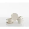 La Cartuja de Sevilla Set de 4 tazas de desayuno con platillos colección Aurora Blanca > Set De Tazas Con Platillos