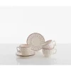 La Cartuja de Sevilla Set de 4 tazas de desayuno con platillos colección Flor de Lis Rosa > Set De Tazas Con Platillos
