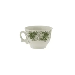 La Cartuja de Sevilla Set de 12 tazas de desayuno con platillos colección Yedra > Set De Tazas Con Platillos