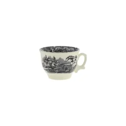 La Cartuja de Sevilla Set de 12 tazas de desayuno con platillos colección Negro Vistas > Set De Tazas Con Platillos
