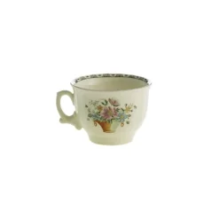 La Cartuja de Sevilla Set de 12 tazas de desayuno con platillos colección Canasto Floral > Set De Tazas Con Platillos