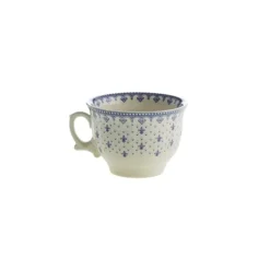 La Cartuja de Sevilla Set de 6 tazas de desayuno con platillos colección Flor de Lis Azul > Set De Tazas Con Platillos