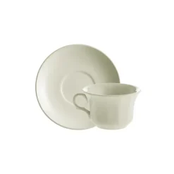 La Cartuja de Sevilla Set de 4 tazas de té con platillos colección Ochavada Blanca > Set De Tazas Con Platillos