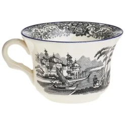 La Cartuja de Sevilla Set de 4 tazas de té con platillos colección Negro Vistas Blue by Aaron Stewart > Set De Tazas Con Platillos