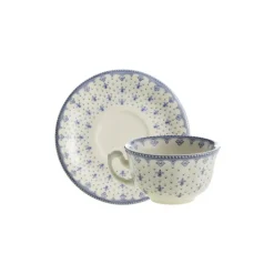 La Cartuja de Sevilla Set de 4 tazas de té con platillos colección Flor de Lis Azul > Set De Tazas Con Platillos