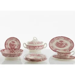 La Cartuja de Sevilla Vajilla completa de 42 piezas colección 202 Rosa > Vajillas