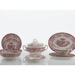 La Cartuja de Sevilla Vajilla completa de 56 piezas colección 202 Rosa > Vajillas