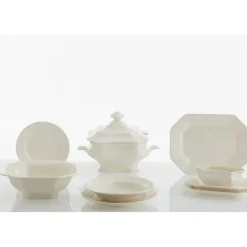 La Cartuja de Sevilla Vajilla completa de 42 piezas colección Ochavada Blanca > Vajillas