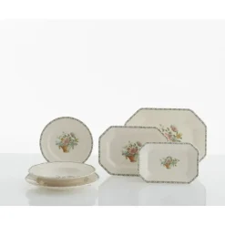 La Cartuja de Sevilla Vajilla completa de 27 piezas colección Canasto Floral > Vajillas