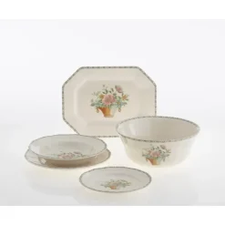 La Cartuja de Sevilla Vajilla completa de 20 piezas colección Canasto Floral > Vajillas